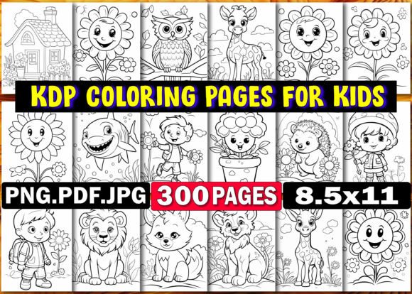 Download 300 KDP Coloring Pages for Kids - Premium Resources