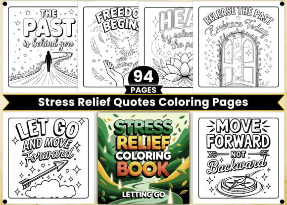 Download Stress Relief Quotes Coloring Pages - Premium Bundle