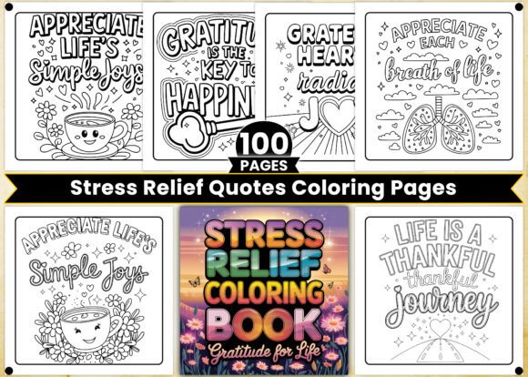 Download Stress Relief Quotes Coloring Pages - Premium Bundle