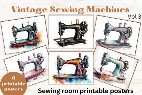 Download Vintage Sewing Machine Illustrations - Illustration Collection