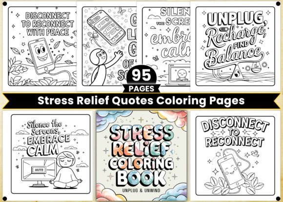 Download Stress Relief Quotes Coloring Pages - Premium Bundle
