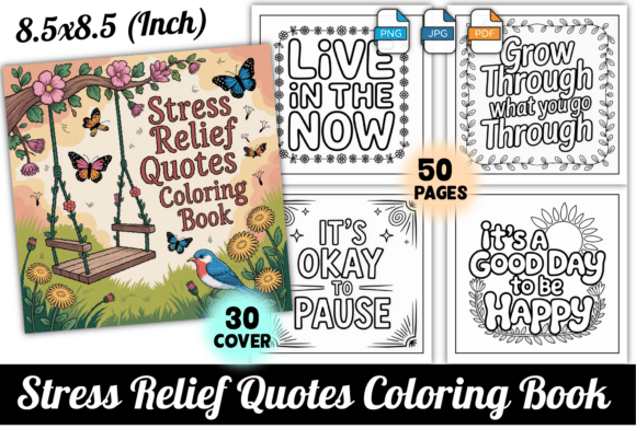 Download Stress Relief Quotes Coloring Book - Premium Resources