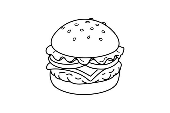 Download Burger Coloring Book Vector Illustration - Illustration Collection