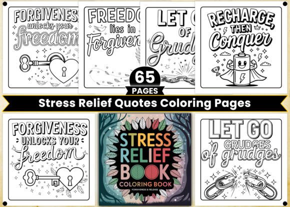 Download Stress Relief Quotes Coloring Pages - Premium Bundle