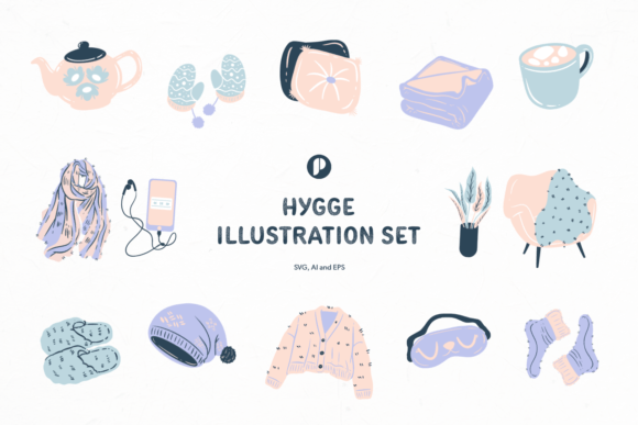 Download Breezy and Cozy Hygge Illustration Set - Illustration Collection